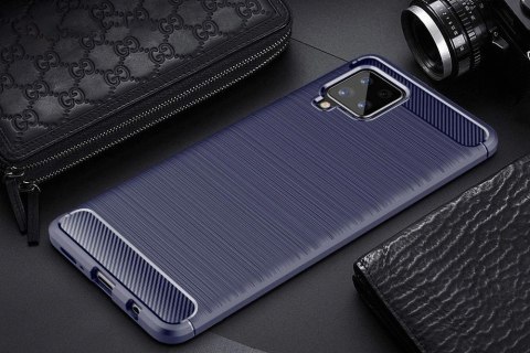 Carbon Case elastyczne etui pokrowiec Samsung Galaxy A42 5G niebieski Carbon Case elastyczne etui pokrowiec Samsung Galaxy A42 5G niebieski