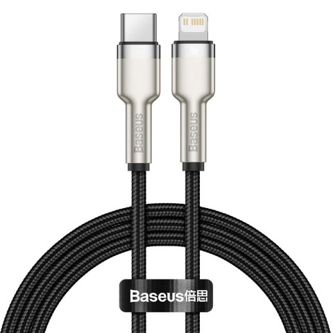 Kabel Baseus Cafule Series Metal Data USB-C / Lightning 20W PD 1 m - czarny Kabel Baseus Cafule Series Metal Data USB-C / Lightning 20W PD 1 m - czarny