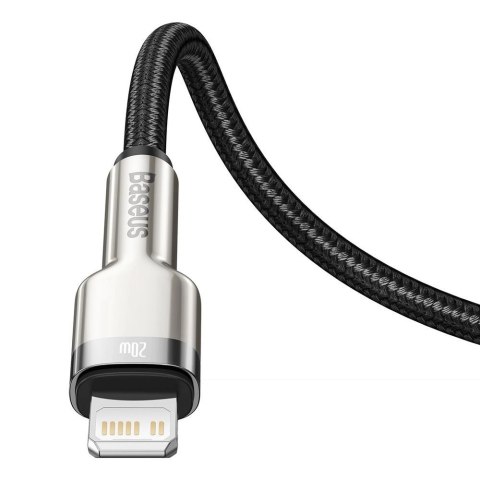 Kabel Baseus Cafule Series Metal Data USB-C / Lightning 20W PD 1 m - czarny Kabel Baseus Cafule Series Metal Data USB-C / Lightning 20W PD 1 m - czarny