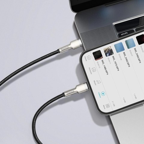 Kabel Baseus Cafule Series Metal Data USB-C / Lightning 20W PD 1 m - czarny Kabel Baseus Cafule Series Metal Data USB-C / Lightning 20W PD 1 m - czarny