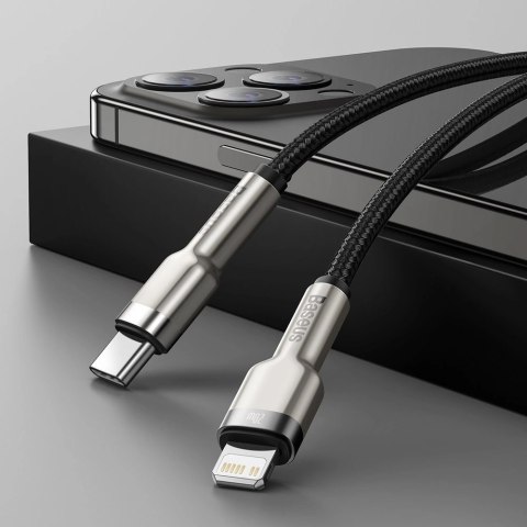 Kabel Baseus Cafule Series Metal Data USB-C / Lightning 20W PD 1 m - czarny Kabel Baseus Cafule Series Metal Data USB-C / Lightning 20W PD 1 m - czarny