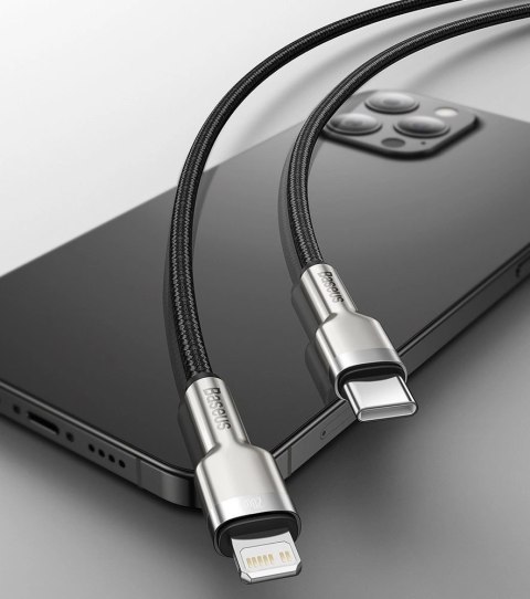 Kabel Baseus Cafule Series Metal Data USB-C / Lightning 20W PD 1 m - czarny Kabel Baseus Cafule Series Metal Data USB-C / Lightning 20W PD 1 m - czarny