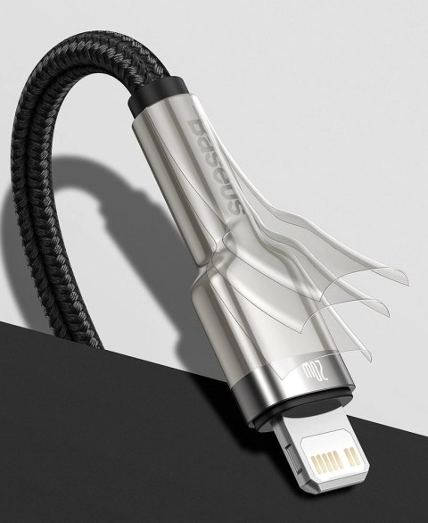Kabel Baseus Cafule Series Metal Data USB-C / Lightning 20W PD 1 m - czarny Kabel Baseus Cafule Series Metal Data USB-C / Lightning 20W PD 1 m - czarny
