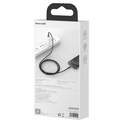 Baseus Tungsten kabel USB - Lightning 2,4 A 1 m czarny (CALWJ-01) Baseus Tungsten kabel USB - Lightning 2,4 A 1 m czarny (CALWJ-01)
