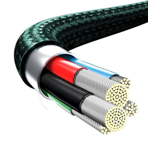 Kabel Baseus Rapid Series 3w1 USB-C - USB-C / Lightning / micro USB 20W PD 1.5m - zielony Kabel Baseus Rapid Series 3w1 USB-C - USB-C / Lightning / micro USB 20W PD 1.5m - zielony