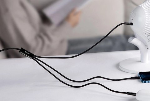 Kabel Baseus Rapid Series 3w1 USB-C - USB-C / Lightning / micro USB 20W PD 1.5m - zielony Kabel Baseus Rapid Series 3w1 USB-C - USB-C / Lightning / micro USB 20W PD 1.5m - zielony