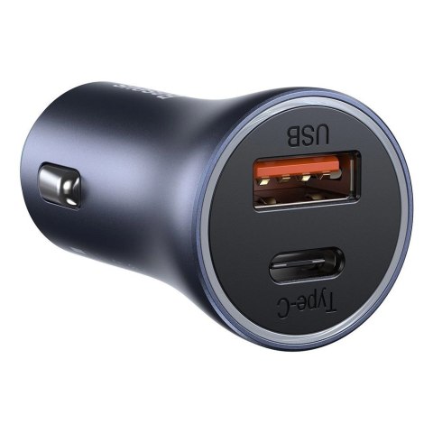 Ładowarka Baseus Golden Contactor Pro do samochodu USB-C / USB-A 40W PD QC 4+ SCP FCP AFC + kabel - szara Ładowarka Baseus Golden Contactor Pro do samochodu USB-C / USB-A 40W PD QC 4+ SCP FCP AFC + kabel - szara