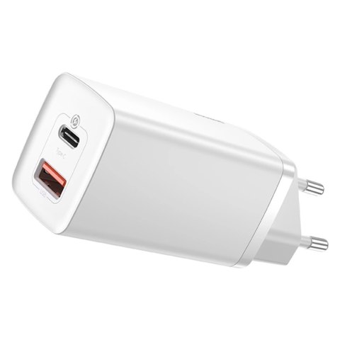 Baseus GaN2 Lite szybka ładowarka sieciowa 65W USB / USB Typ C Quick Charge 3.0 Power Delivery (azotek galu) biały (CCGAN2L-B02) Baseus GaN2 Lite szybka ładowarka sieciowa 65W USB / USB Typ C Quick Charge 3.0 Power Delivery (azotek galu) biały (CCGAN2L-B02)
