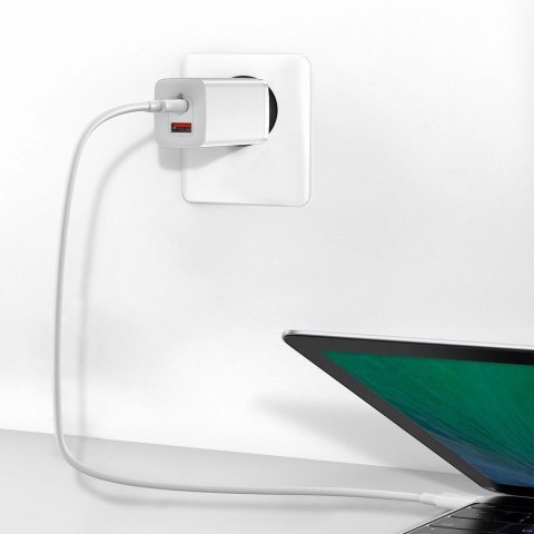 Baseus GaN2 Lite szybka ładowarka sieciowa 65W USB / USB Typ C Quick Charge 3.0 Power Delivery (azotek galu) biały (CCGAN2L-B02) Baseus GaN2 Lite szybka ładowarka sieciowa 65W USB / USB Typ C Quick Charge 3.0 Power Delivery (azotek galu) biały (CCGAN2L-B02)