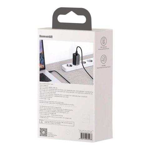 Baseus GaN2 Lite szybka ładowarka sieciowa 65W USB / USB Typ C Quick Charge 3.0 Power Delivery (azotek galu) czarny (CCGAN2L-B01
