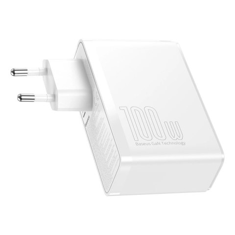 Baseus GaN2 Pro szybka ładowarka sieciowa 100W USB / USB Typ C Quick Charge 4+ Power Delivery biały (CCGAN2P-L02) Baseus GaN2 Pro szybka ładowarka sieciowa 100W USB / USB Typ C Quick Charge 4+ Power Delivery biały (CCGAN2P-L02)