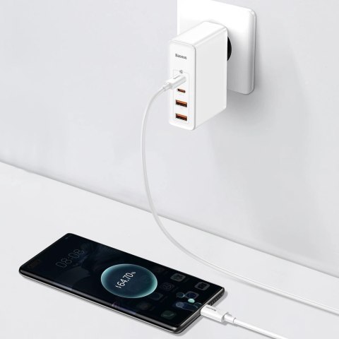 Baseus GaN2 Pro szybka ładowarka sieciowa 100W USB / USB Typ C Quick Charge 4+ Power Delivery biały (CCGAN2P-L02) Baseus GaN2 Pro szybka ładowarka sieciowa 100W USB / USB Typ C Quick Charge 4+ Power Delivery biały (CCGAN2P-L02)