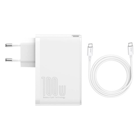 Baseus GaN2 Pro szybka ładowarka sieciowa 100W USB / USB Typ C Quick Charge 4+ Power Delivery biały (CCGAN2P-L02) Baseus GaN2 Pro szybka ładowarka sieciowa 100W USB / USB Typ C Quick Charge 4+ Power Delivery biały (CCGAN2P-L02)