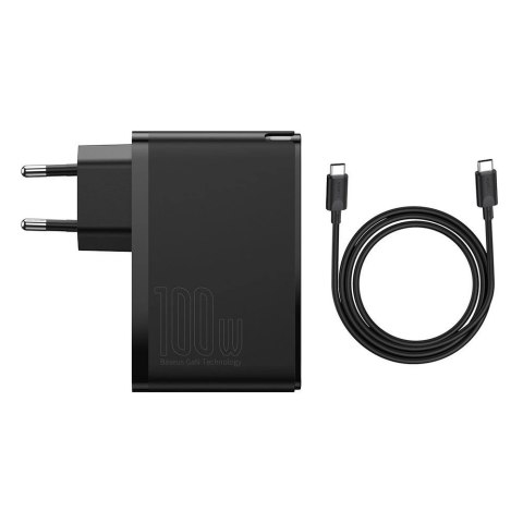 Baseus GaN2 Pro szybka ładowarka sieciowa 100W USB / USB Typ C Quick Charge 4+ Power Delivery czarny (CCGAN2P-L01) Baseus GaN2 Pro szybka ładowarka sieciowa 100W USB / USB Typ C Quick Charge 4+ Power Delivery czarny (CCGAN2P-L01)