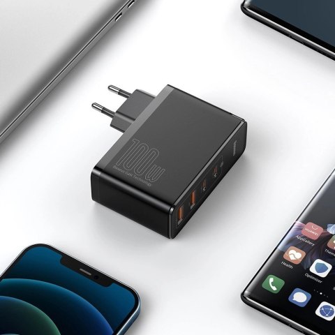Baseus GaN2 Pro szybka ładowarka sieciowa 100W USB / USB Typ C Quick Charge 4+ Power Delivery czarny (CCGAN2P-L01) Baseus GaN2 Pro szybka ładowarka sieciowa 100W USB / USB Typ C Quick Charge 4+ Power Delivery czarny (CCGAN2P-L01)