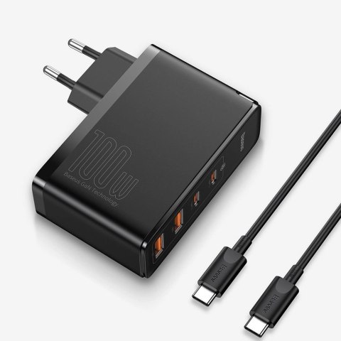 Baseus GaN2 Pro szybka ładowarka sieciowa 100W USB / USB Typ C Quick Charge 4+ Power Delivery czarny (CCGAN2P-L01) Baseus GaN2 Pro szybka ładowarka sieciowa 100W USB / USB Typ C Quick Charge 4+ Power Delivery czarny (CCGAN2P-L01)