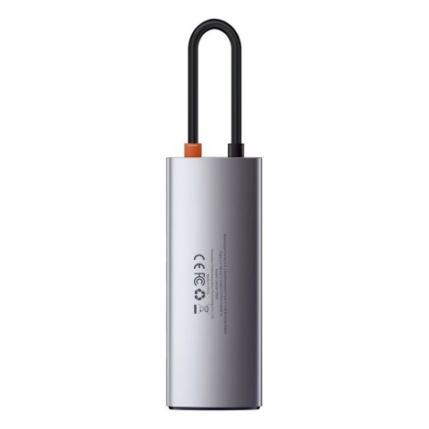 Baseus Metal Gleam 5w1 wielofunkcyjny HUB USB Typ C - USB Typ C Power Delivery 100 W / HDMI 4K 30 Hz / 3x USB 3.2 Gen 1 Szary (C