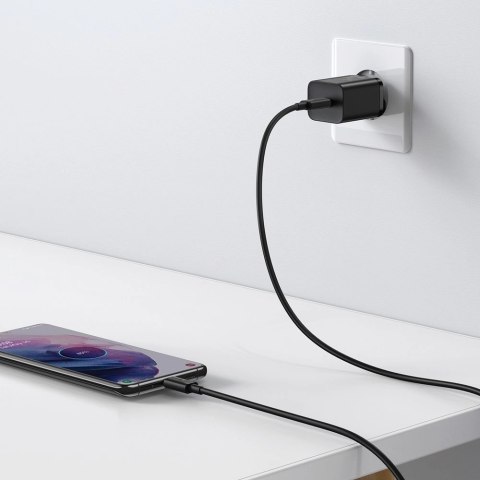 Baseus Super Si szybka ładowarka sieciowa Quick Charge 3.0 Power Delivery 25W 3A + Kabel USB Typ C - USB Typ C 3A 1m czarny (TZC Baseus Super Si szybka ładowarka sieciowa Quick Charge 3.0 Power Delivery 25W 3A + Kabel USB Typ C - USB Typ C 3A 1m czarny (TZC