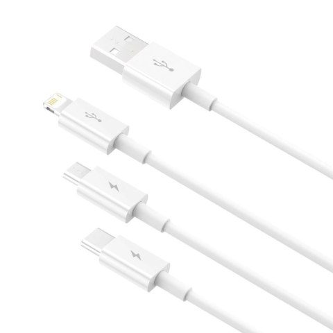 Baseus Superior 3w1 kabel USB - Lightning / USB Typ C / micro USB 3,5 A 1,5 m Biały (CAMLTYS-02) Baseus Superior 3w1 kabel USB - Lightning / USB Typ C / micro USB 3,5 A 1,5 m Biały (CAMLTYS-02)