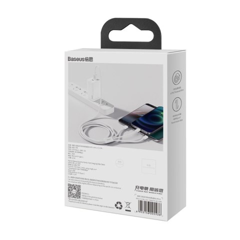 Baseus Superior 3w1 kabel USB - Lightning / USB Typ C / micro USB 3,5 A 1,5 m Biały (CAMLTYS-02) Baseus Superior 3w1 kabel USB - Lightning / USB Typ C / micro USB 3,5 A 1,5 m Biały (CAMLTYS-02)