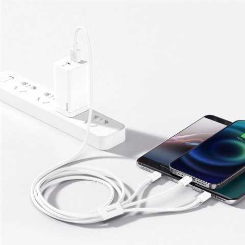 Baseus Superior 3w1 kabel USB - Lightning / USB Typ C / micro USB 3,5 A 1,5 m Biały (CAMLTYS-02) Baseus Superior 3w1 kabel USB - Lightning / USB Typ C / micro USB 3,5 A 1,5 m Biały (CAMLTYS-02)