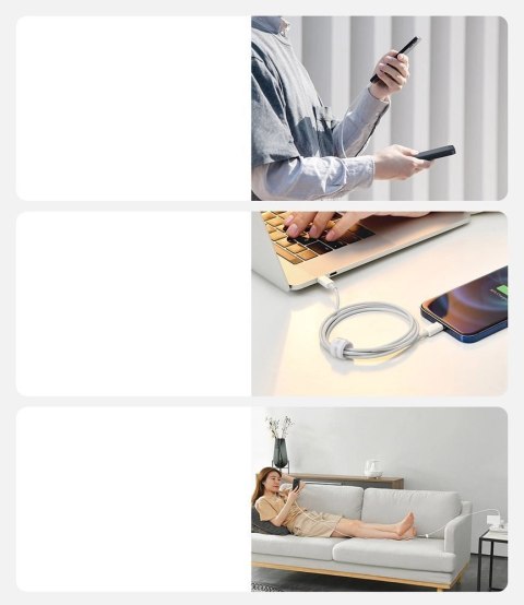 Kabel Baseus Superior Series USB-C / Lightning PD 20W 1 m - biały Kabel Baseus Superior Series USB-C / Lightning PD 20W 1 m - biały