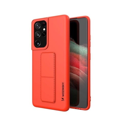 Wozinsky Kickstand Case silikonowe etui z podstawką etui Samsung Galaxy S21 Ultra 5G czerwone Wozinsky Kickstand Case silikonowe etui z podstawką etui Samsung Galaxy S21 Ultra 5G czerwone