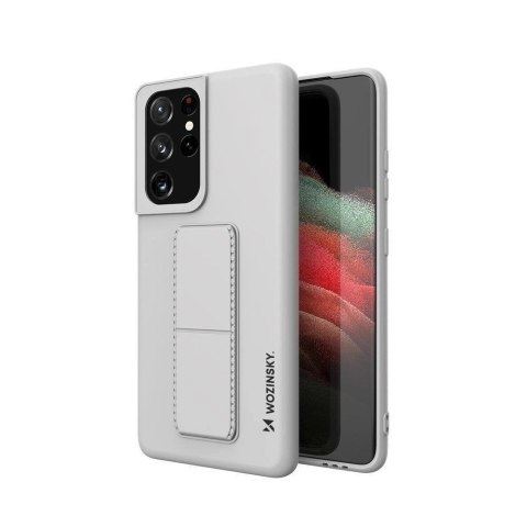 Wozinsky Kickstand Case silikonowe etui z podstawką etui Samsung Galaxy S21 Ultra 5G szare Wozinsky Kickstand Case silikonowe etui z podstawką etui Samsung Galaxy S21 Ultra 5G szare