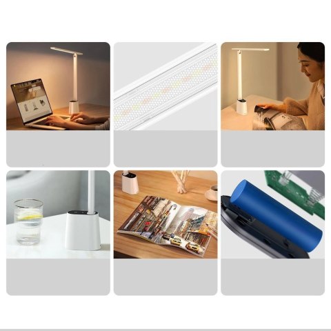 Baseus Smart Eye bezprzewodowa biurkowa lampka LED z akumulatorem 2200 mAh biały (DGZG-02) Baseus Smart Eye bezprzewodowa biurkowa lampka LED z akumulatorem 2200 mAh biały (DGZG-02)