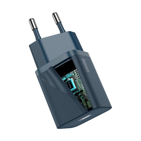 Baseus Super Si 1C szybka ładowarka USB Typ C 20 W Power Delivery niebieski (CCSUP-B03) Baseus Super Si 1C szybka ładowarka USB Typ C 20 W Power Delivery niebieski (CCSUP-B03)