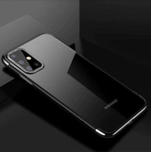 Clear Color case żelowy pokrowiec etui z metaliczną ramką Samsung Galaxy A72 4G czarny Clear Color case żelowy pokrowiec etui z metaliczną ramką Samsung Galaxy A72 4G czarny