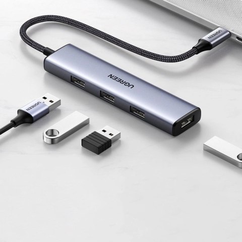 Ugreen rozdzielacz HUB USB Typ C - 4x USB 3.2 Gen 1 srebrny (CM473 20841) Ugreen rozdzielacz HUB USB Typ C - 4x USB 3.2 Gen 1 srebrny (CM473 20841)