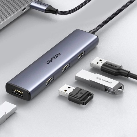 Ugreen rozdzielacz HUB USB Typ C - 4x USB 3.2 Gen 1 srebrny (CM473 20841) Ugreen rozdzielacz HUB USB Typ C - 4x USB 3.2 Gen 1 srebrny (CM473 20841)