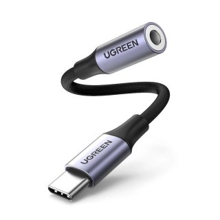 Adapter Ugreen AV161 do słuchawek mini jack 3,5 mm (żeński) / USB-C (męski) 10 cm - czarny
