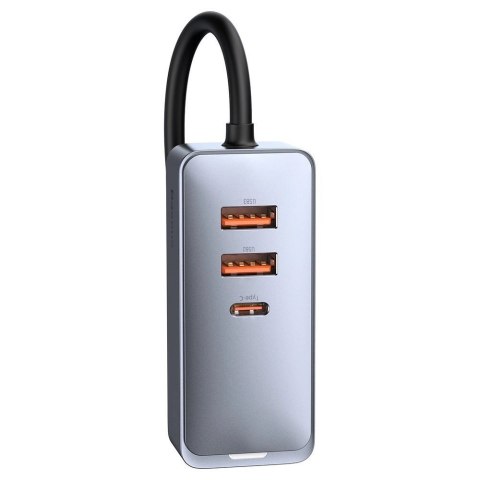 Baseus Share Together ładowarka samochodowa 3x USB / USB Typ C 120W PPS Quick Charge Power Delivery szary (CCBT-B0G) Baseus Share Together ładowarka samochodowa 3x USB / USB Typ C 120W PPS Quick Charge Power Delivery szary (CCBT-B0G)