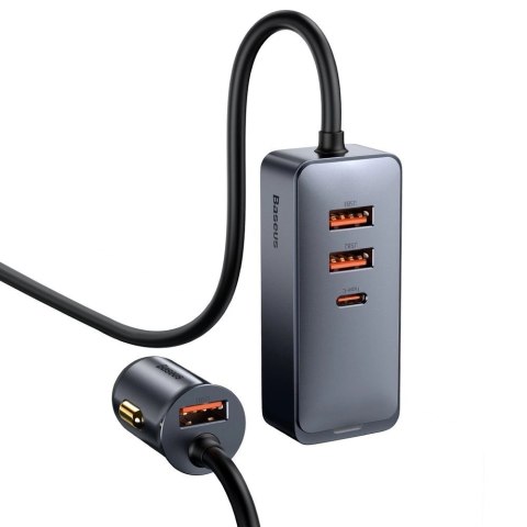 Baseus Share Together ładowarka samochodowa 3x USB / USB Typ C 120W PPS Quick Charge Power Delivery szary (CCBT-B0G) Baseus Share Together ładowarka samochodowa 3x USB / USB Typ C 120W PPS Quick Charge Power Delivery szary (CCBT-B0G)