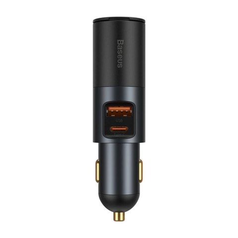 Baseus Share Together ładowarka samochodowa USB / USB Typ C / gniazdo zapalniczki 120W Quick Charge Power Delivery szary (CCBT-C Baseus Share Together ładowarka samochodowa USB / USB Typ C / gniazdo zapalniczki 120W Quick Charge Power Delivery szary (CCBT-C