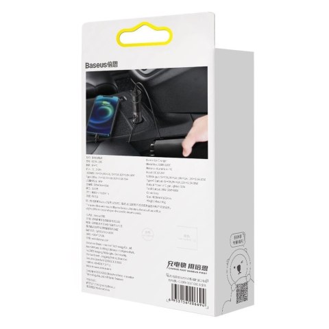 Baseus Share Together ładowarka samochodowa USB / USB Typ C / gniazdo zapalniczki 120W Quick Charge Power Delivery szary (CCBT-C Baseus Share Together ładowarka samochodowa USB / USB Typ C / gniazdo zapalniczki 120W Quick Charge Power Delivery szary (CCBT-C