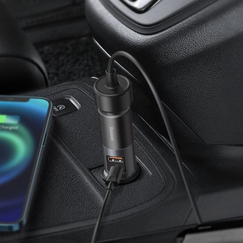 Baseus Share Together ładowarka samochodowa USB / USB Typ C / gniazdo zapalniczki 120W Quick Charge Power Delivery szary (CCBT-C Baseus Share Together ładowarka samochodowa USB / USB Typ C / gniazdo zapalniczki 120W Quick Charge Power Delivery szary (CCBT-C