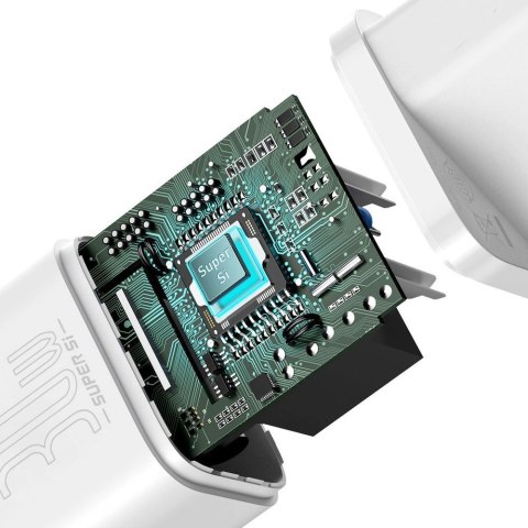Baseus Super Si 1C szybka ładowarka USB Typ C 30W Power Delivery Quick Charge biały (CCSUP-J02) Baseus Super Si 1C szybka ładowarka USB Typ C 30W Power Delivery Quick Charge biały (CCSUP-J02)