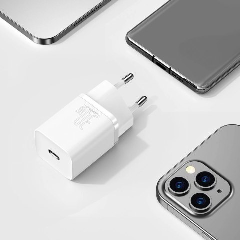 Baseus Super Si 1C szybka ładowarka USB Typ C 30W Power Delivery Quick Charge biały (CCSUP-J02) Baseus Super Si 1C szybka ładowarka USB Typ C 30W Power Delivery Quick Charge biały (CCSUP-J02)