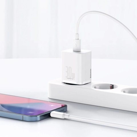 Baseus Super Si 1C szybka ładowarka USB Typ C 30W Power Delivery Quick Charge biały (CCSUP-J02) Baseus Super Si 1C szybka ładowarka USB Typ C 30W Power Delivery Quick Charge biały (CCSUP-J02)