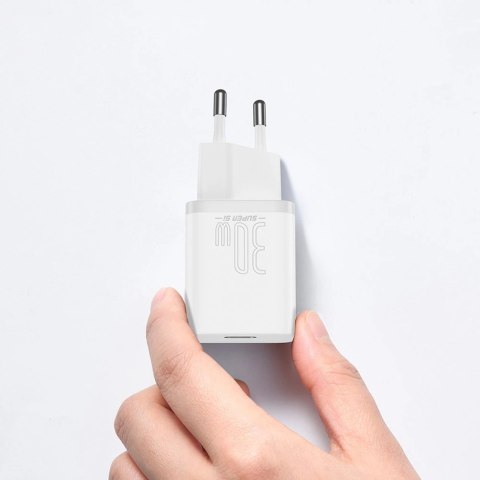 Baseus Super Si 1C szybka ładowarka USB Typ C 30W Power Delivery Quick Charge biały (CCSUP-J02) Baseus Super Si 1C szybka ładowarka USB Typ C 30W Power Delivery Quick Charge biały (CCSUP-J02)