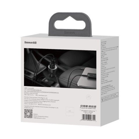 Baseus Superme szybka ładowarka samochodowa USB / USB Typ C 100W PPS Quick Charge Power Delivery + kabel USB Typ C 100W (20V/5A) Baseus Superme szybka ładowarka samochodowa USB / USB Typ C 100W PPS Quick Charge Power Delivery + kabel USB Typ C 100W (20V/5A)
