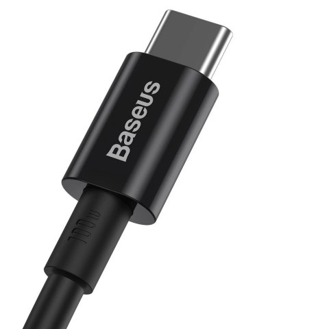 Kabel Baseus CATYS-B01 USB-C - USB-C PD QC FCP 100W 5A 480Mb/s 1m - czarny Kabel Baseus CATYS-B01 USB-C - USB-C PD QC FCP 100W 5A 480Mb/s 1m - czarny