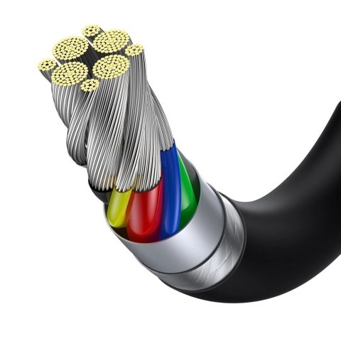 Kabel Baseus CATYS-B01 USB-C - USB-C PD QC FCP 100W 5A 480Mb/s 1m - czarny Kabel Baseus CATYS-B01 USB-C - USB-C PD QC FCP 100W 5A 480Mb/s 1m - czarny