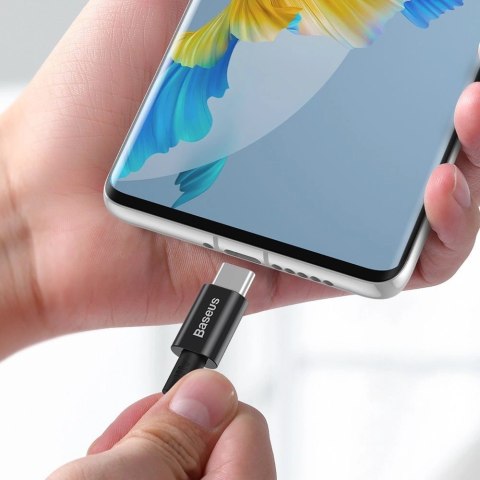 Kabel Baseus CATYS-B01 USB-C - USB-C PD QC FCP 100W 5A 480Mb/s 1m - czarny Kabel Baseus CATYS-B01 USB-C - USB-C PD QC FCP 100W 5A 480Mb/s 1m - czarny