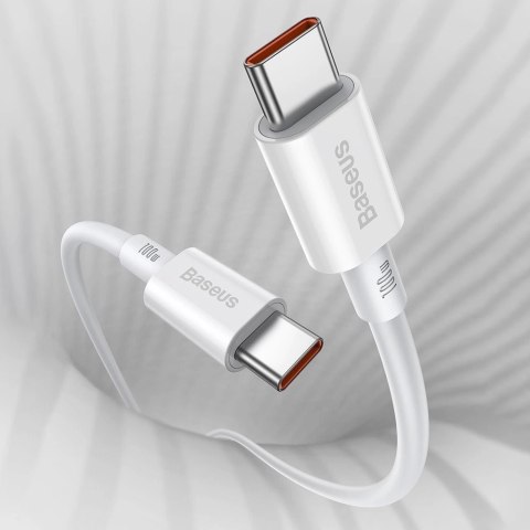 Kabel Baseus CATYS-C02 USB-C - USB-C PD QC FCP 100W 5A 2m - biały Kabel Baseus CATYS-C02 USB-C - USB-C PD QC FCP 100W 5A 2m - biały