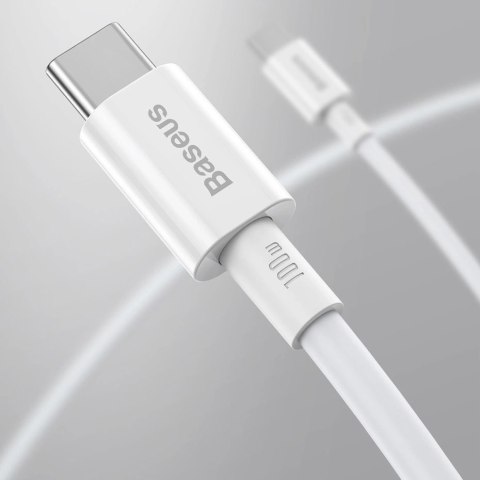 Kabel Baseus CATYS-C02 USB-C - USB-C PD QC FCP 100W 5A 2m - biały Kabel Baseus CATYS-C02 USB-C - USB-C PD QC FCP 100W 5A 2m - biały