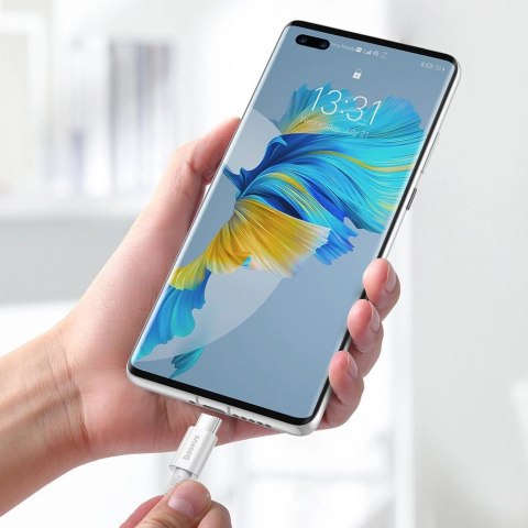 Kabel Baseus CATYS-C02 USB-C - USB-C PD QC FCP 100W 5A 2m - biały Kabel Baseus CATYS-C02 USB-C - USB-C PD QC FCP 100W 5A 2m - biały